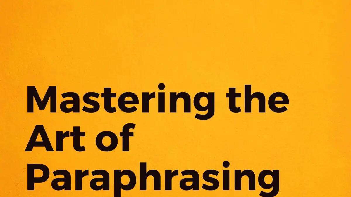 How To Paraphrase